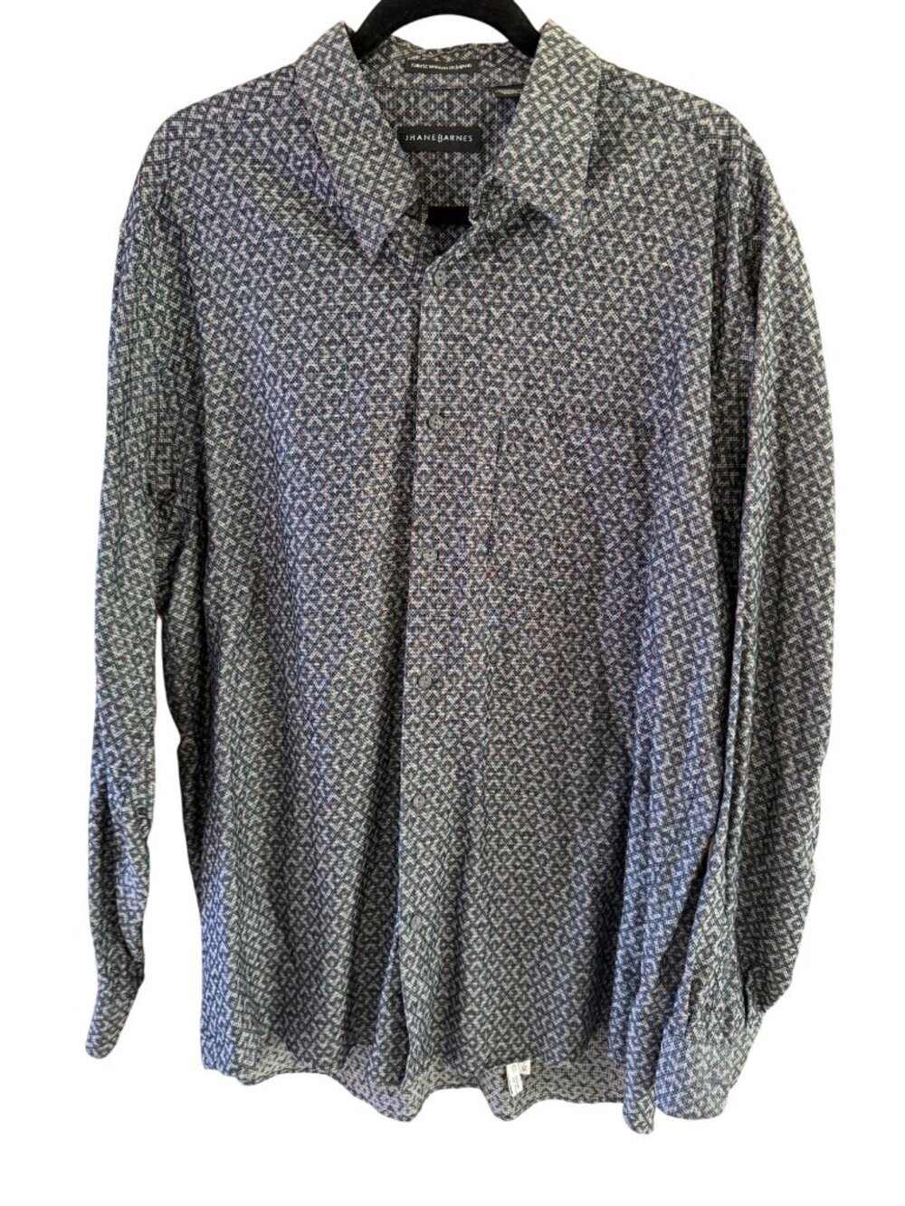 Jhane Barnes Mens Button Shirt Size XL Multicolor Woven Japanese Fabric Vintage